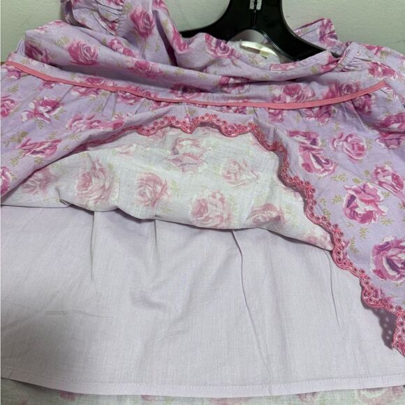 LoveShackFancy Girls’ Lilac Fusion Mavis Flutter Sleeve Dress. Size 12. - Picture 6 of 8